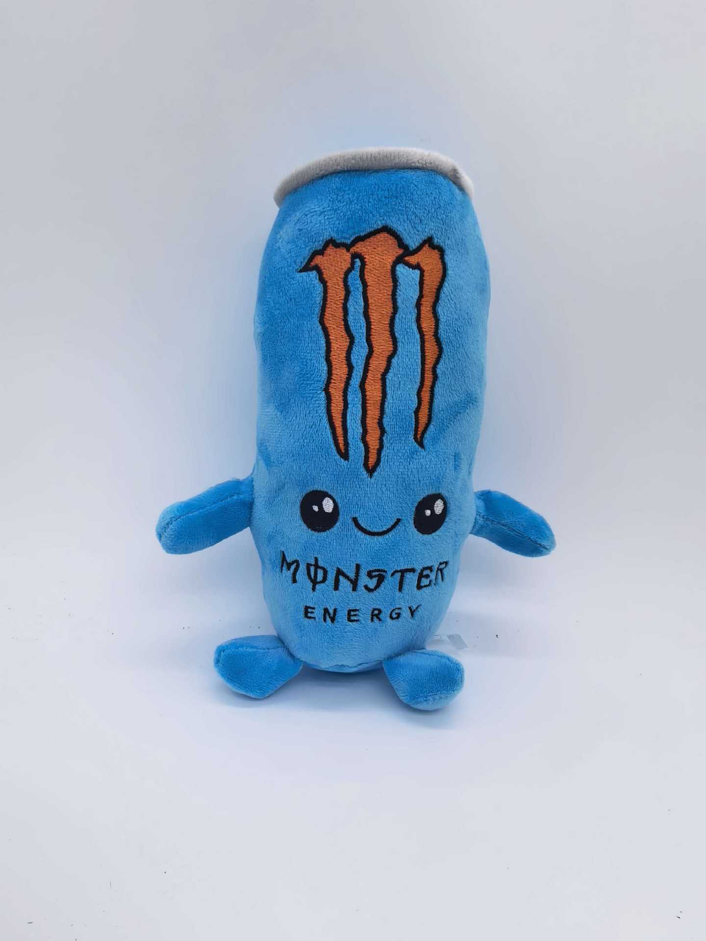 Monster Energy Zero Ultra White Energy Drink Plüschtier Niedriges Kissen Spielzeug Super Weiches Kuscheltier 25cm blau