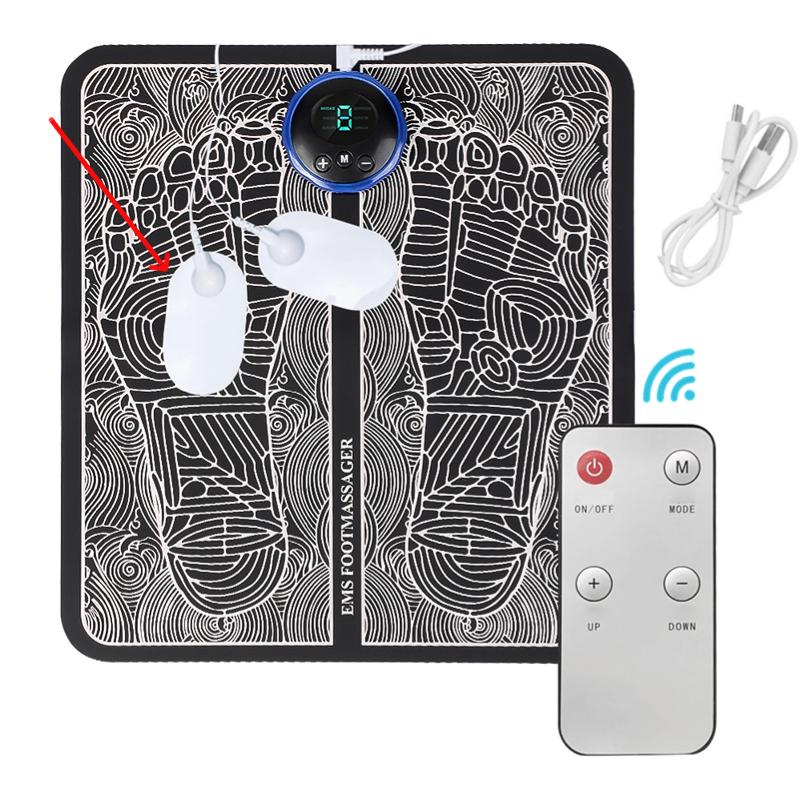 Smart Fußmassage Pad EMS Pulse Füße Akupunktur Stimulator Massagegerät Tens Fisioterapia Fördert die Durchblutung Bein Fuß Muskel Entspannen Schmerzen lindern USB Charging+Remote+Patch