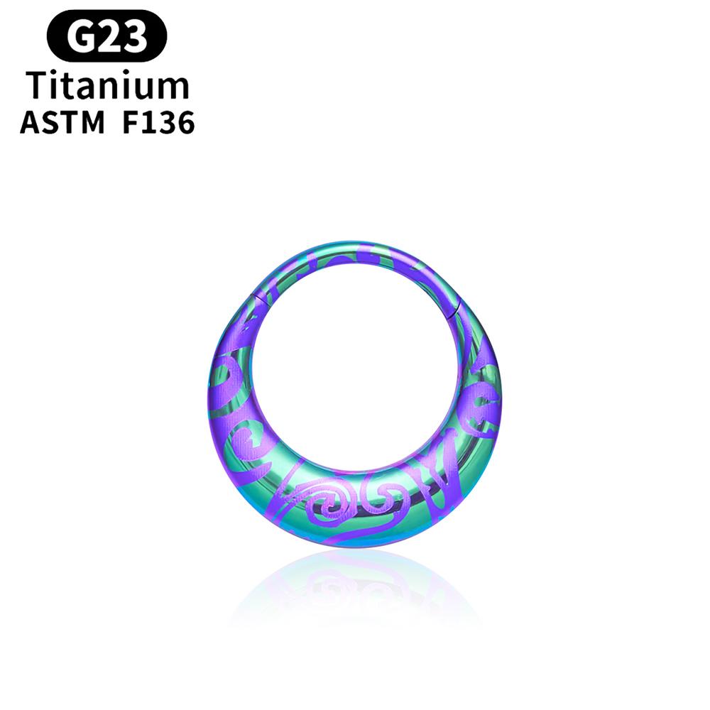 ASTM F136 Titan Eloxieren 16G Septum Hoop Ring Klappbares Segment Nase Clicker Tragus Helix Daith Ohrring Piercing Zirkon 16G 1.2x8mm