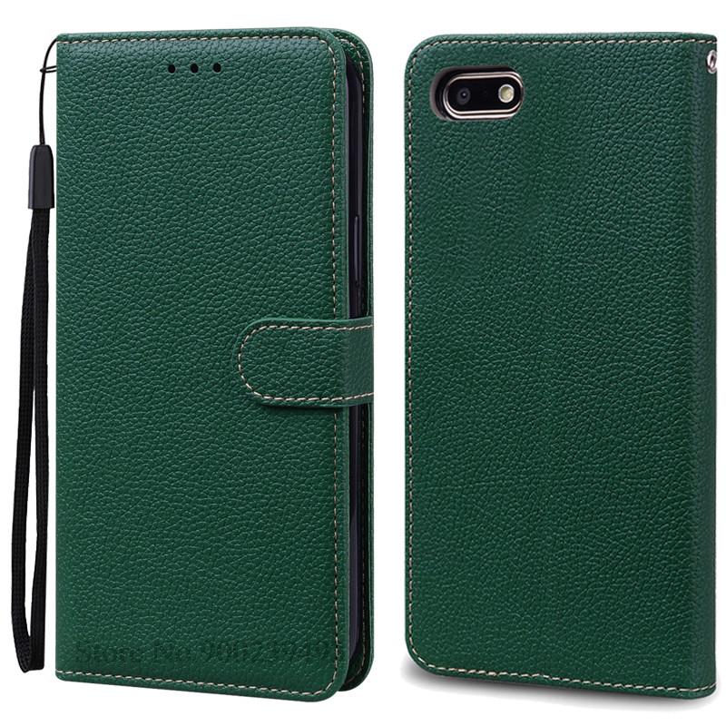 Für Huawei Y5 Lite Hülle 2018 Für Huawei Y5 Prime 2018 Brieftasche Leder Klapphülle Für Huawei Y 5 Y5 2018 Hülle Coque Fundas Shell Y5 2018 dunkelgrüne