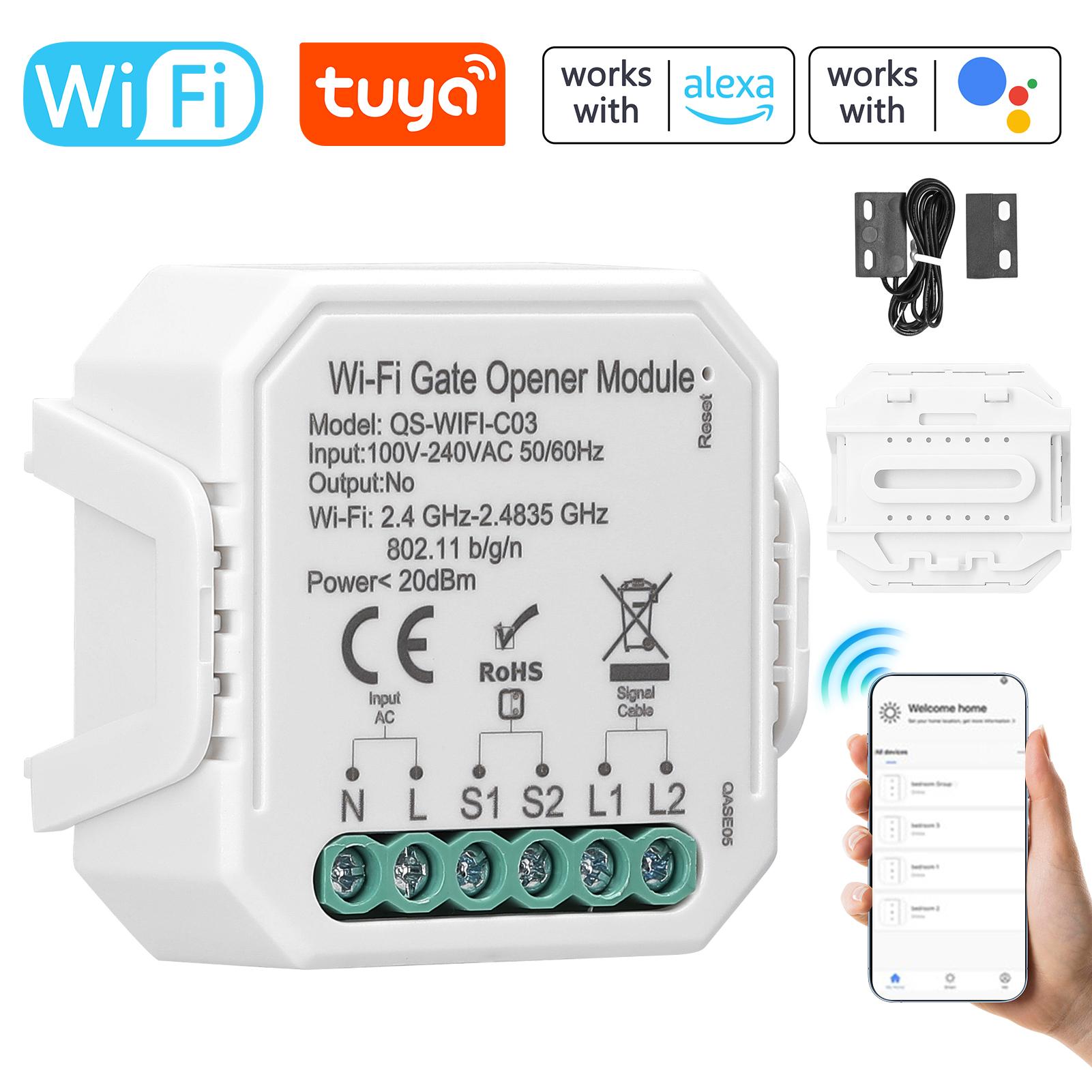 Tuya WiFi Garagentoröffner-Controller, Mobiltelefon-Fernbedienung, APP-Steuerung, kompatibel mit Alexa bunt