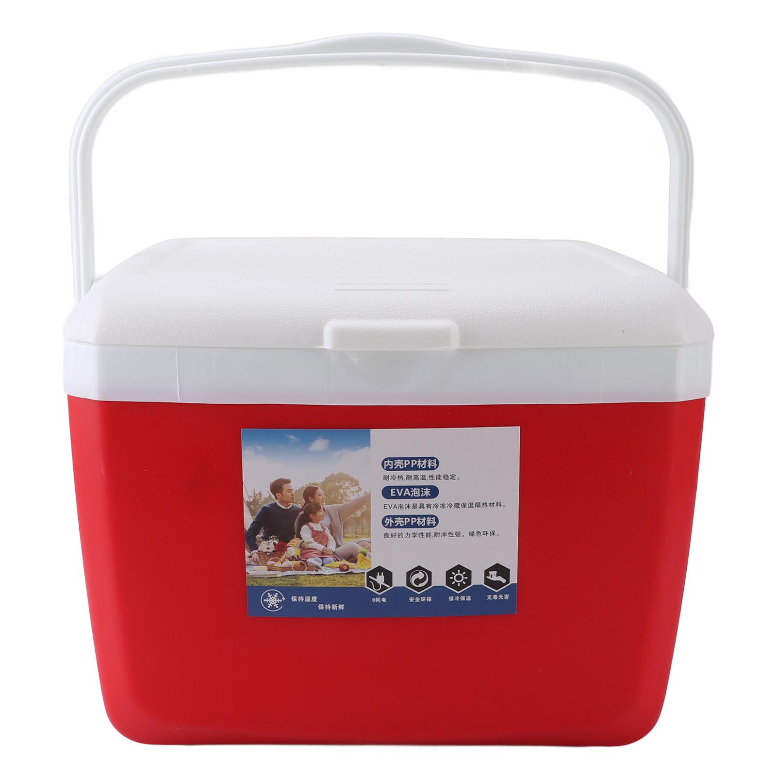 Isolierte tragbare Kühlbox 13L auslaufsichere Outdoor-Kühlbox mit Tragegriff für Picknicks Grill rot