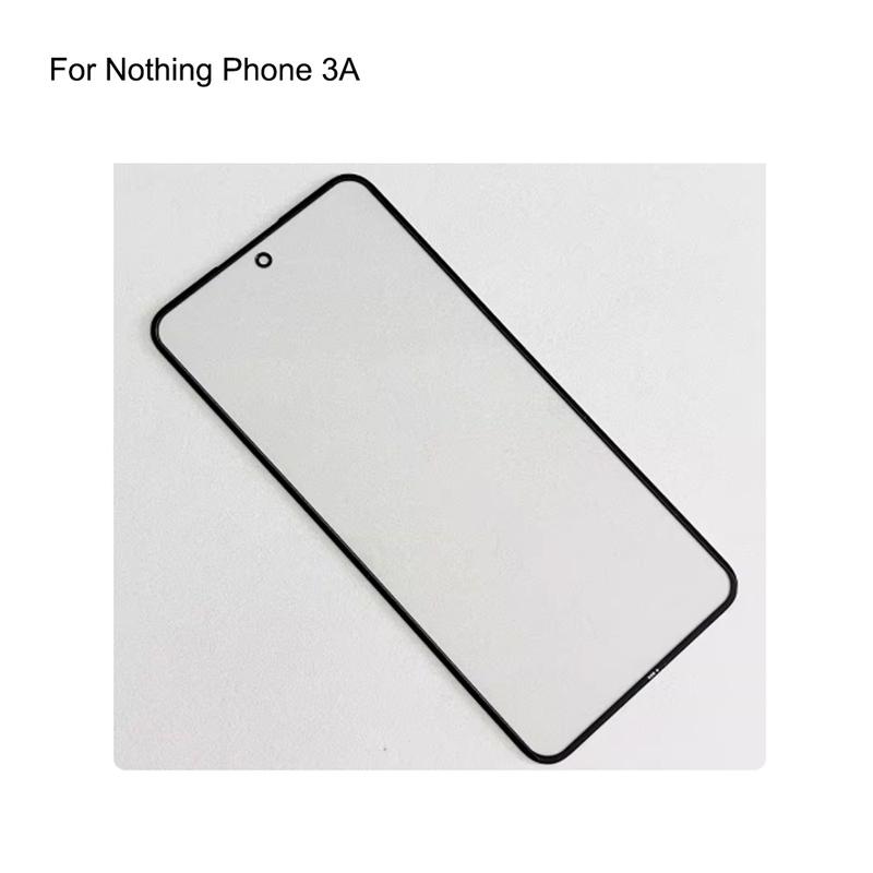 Für Nothing Phone 3A Vorderes LCD-Glas Linse Touchscreen Touchscreen Panel Für Nothing Phone 3 A Äußeres Bildschirmglas ohne Flex Black with OCA