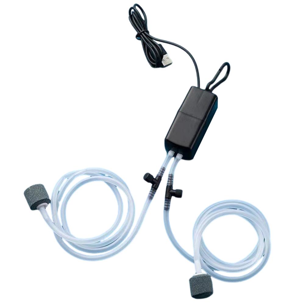 1PC Mini-Aquarium-Luftpumpen-Set, Sauerstoffpumpe mit Luftstein, leiser, energieeffizienter USB-Aquariumfilter, Angeltank-Zubehör weiß