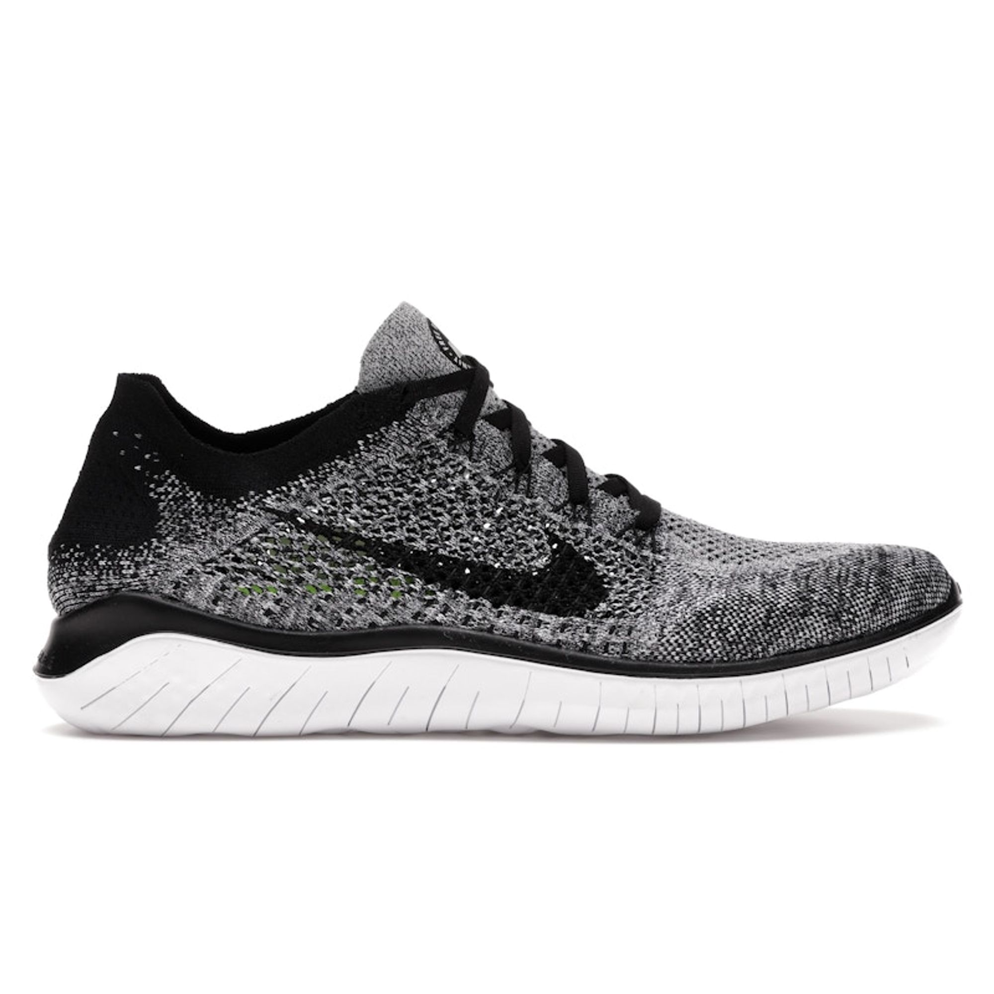 Nike Free RN Flyknit 2018 Weiß Schwarz Herren Turnschuhe 942838-101 45.5