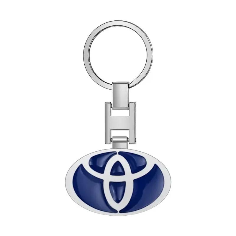Auto Schlüsselanhänger Auto Emblem Geschenk Mit Schlüsselring Autozubehör Für TRD Toyota Crown Reiz Corolla Prada Alphard Yaris Camry GT86 blau