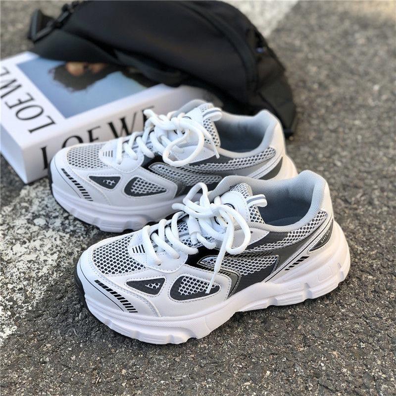 Männer Frauen Turnschuhe Plus Größe frauen Casual Schuhe Mode Chunky Turnschuhe Frau Dicke Sohle Sport Schuhe Große Größe Schuhe 41 grau