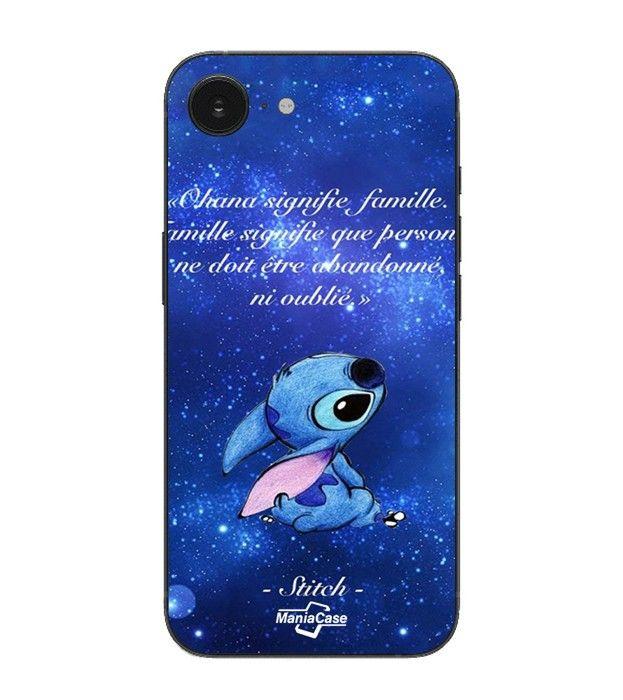 Hülle Maniacase Für iPhone 16E Stitch disney stitch süß Ohana bedeutet Familie schwarz