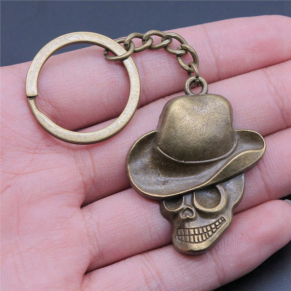 Totenkopf Adler Schlüsselanhänger Herrenschmuck Jahrestag Elegante Günstige Niedliche Sachen A28-1pcs-44x35mm