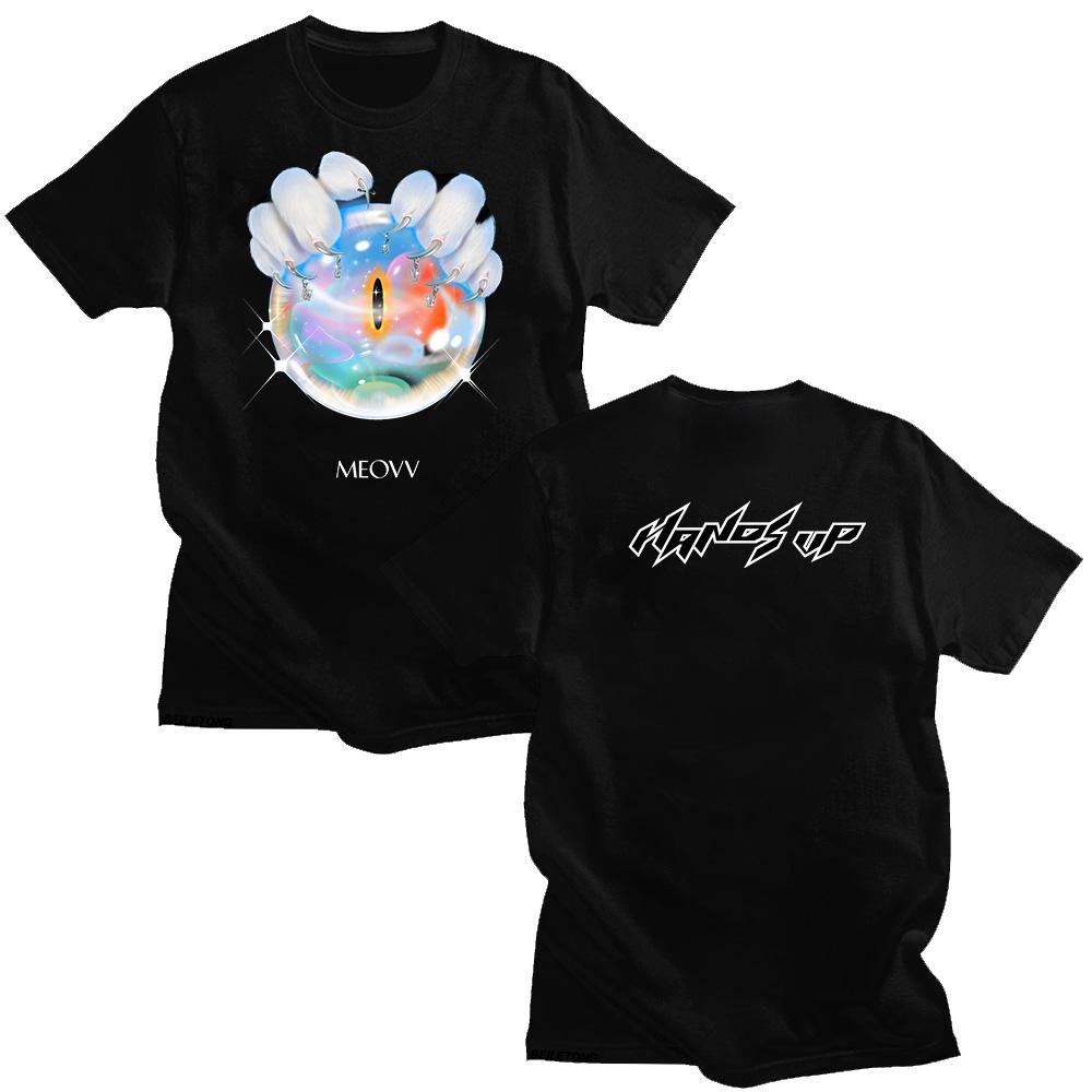MEOVV Hände Hoch T-Shirts 2025 Mode Unisex Baumwolle Kurzarm Sommer Herren Damen Grafik T-Shirts Kpop T-Shirts Streetwear M schwarz