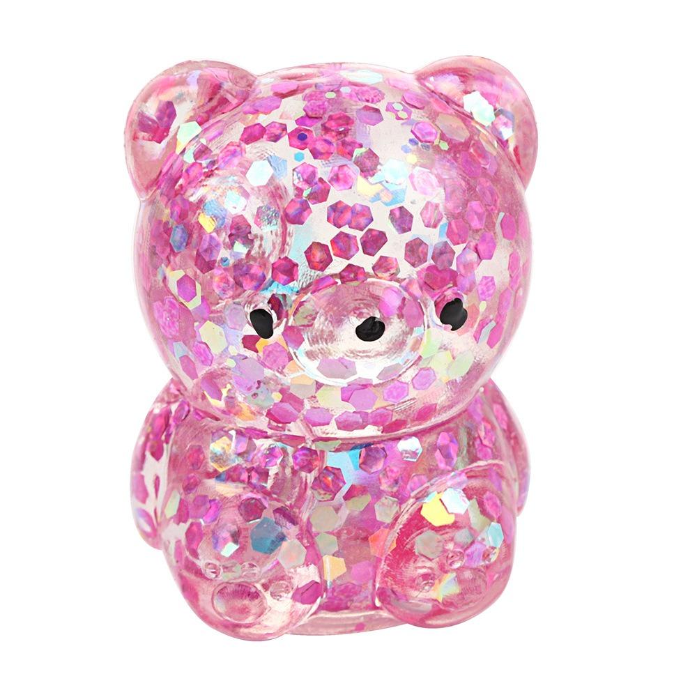 Gummibärchen Bär Squishy Fidget Spielzeug Weich Lustig Zucker Stressball Sensorisches Spielzeug Niedliches Stressabbau Spielzeug rosa