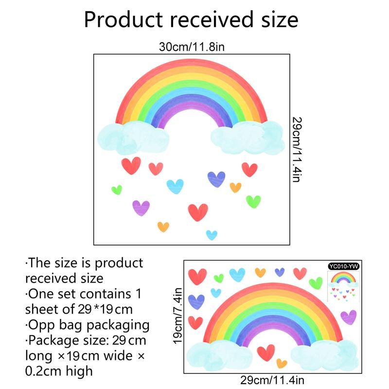 Cartoon Regenbogen Leuchtende Wandaufkleber Im Dunkeln leuchten Wolke Herz DIY Wandtattoo Für Baby Kinderzimmer Kinderzimmer Home Dekorationen