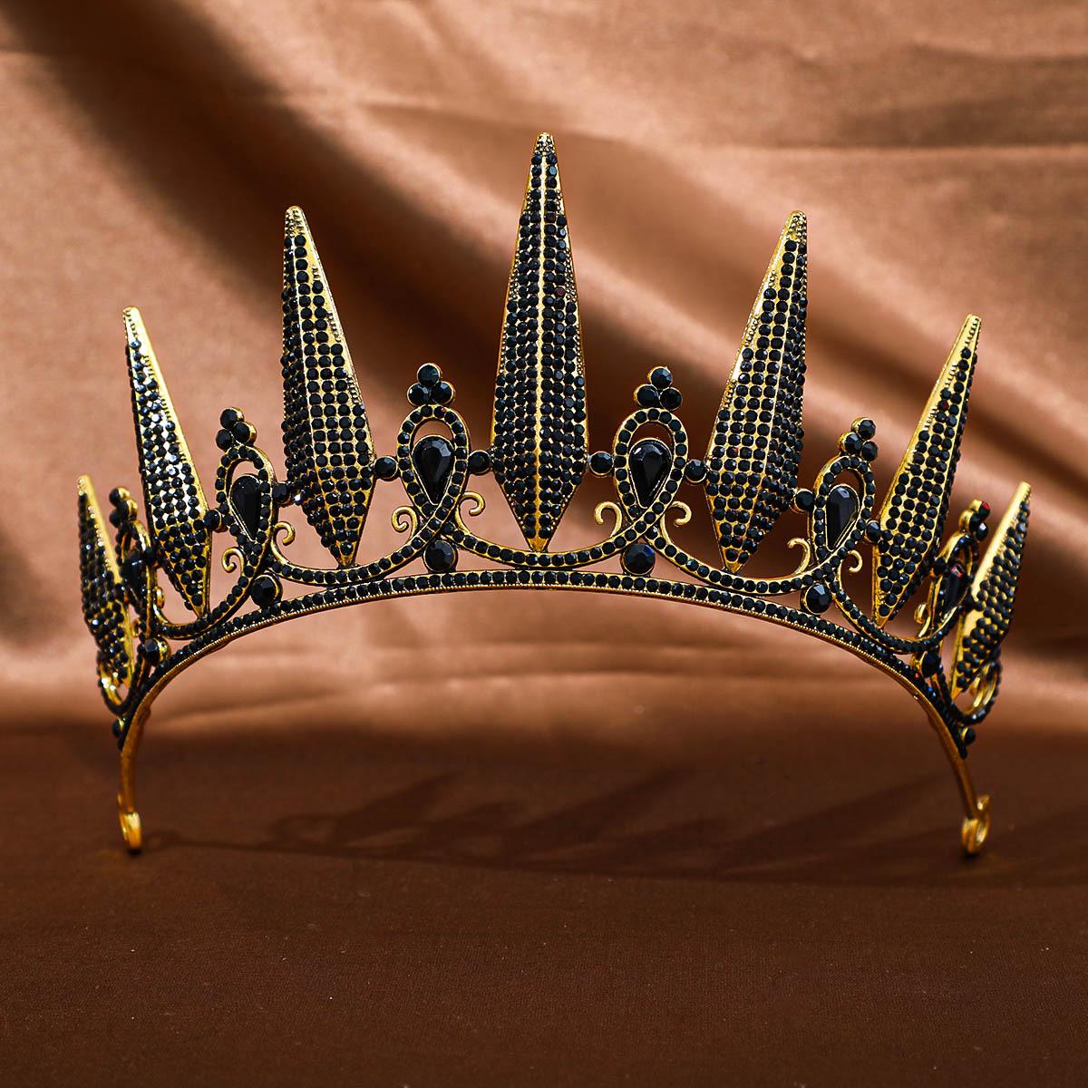Brautkrone Stirnband Kopfschmuck Europäisch und Amerikanisch Strasskrone Haaraccessoires Hochzeitskleid und Abendkleid Geburtstagskrone Accessoires brown