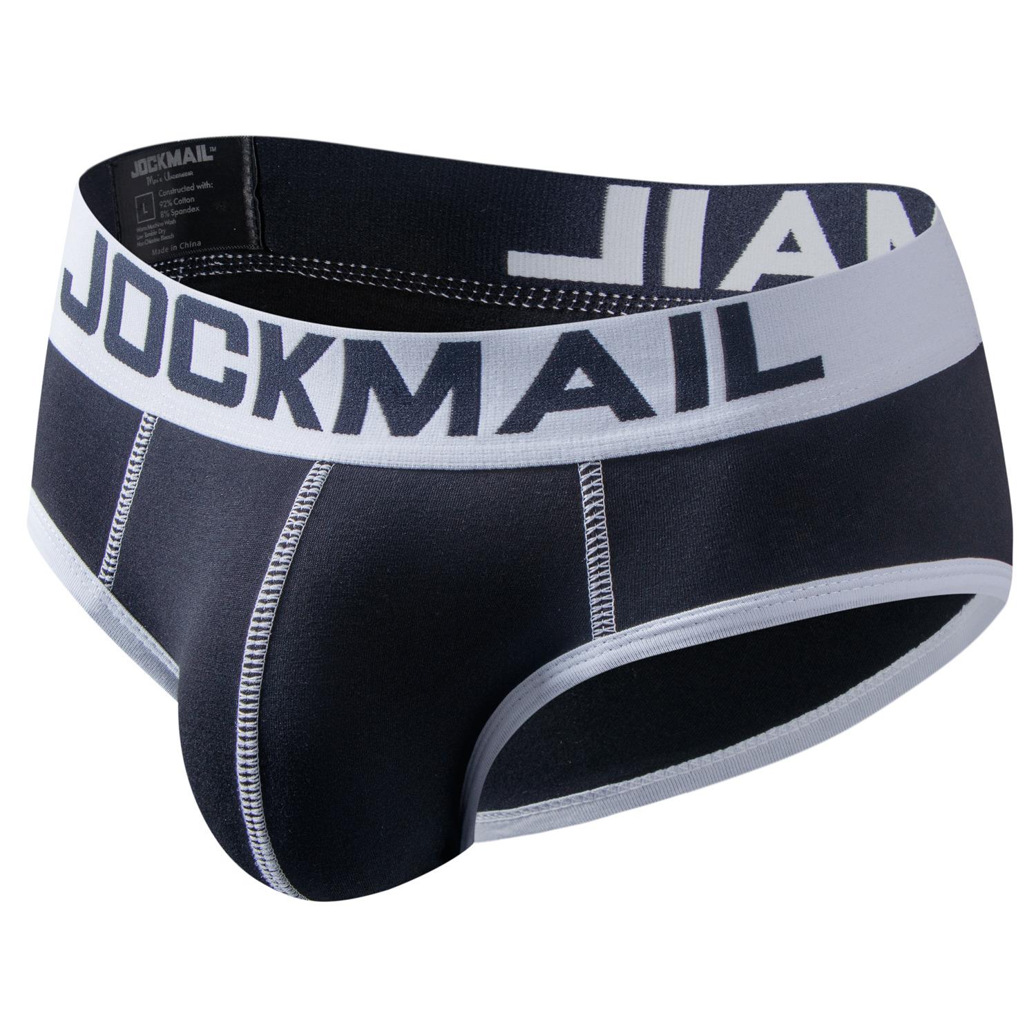 Slips JOCKMAIL Baumwolle Weich Bequem Atmungsaktiv Sport Alltag Casual Herren Unterwäsche 9 Farben Mode Unterhosen M schwarz