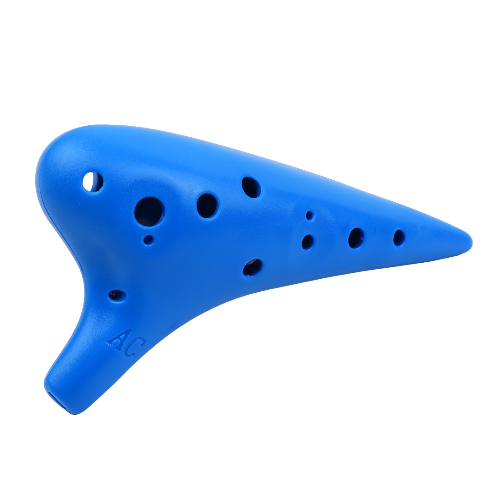 12-Loch-Kunststoff-Ocarina-Flöte Alt-C-Musikinstrument mit Musikpartitur für Musikliebhaber und Anfänger dunkelblaue