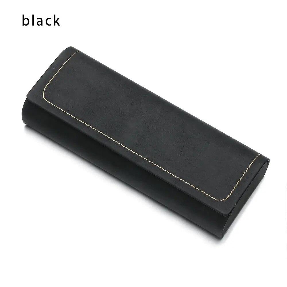 Heißer Wasserdichte Harte Rahmen Brillenetui Leder Brillenetui Für Männer Frauen Lesebrille Box Mehrfarbige Brillenetuis schwarz