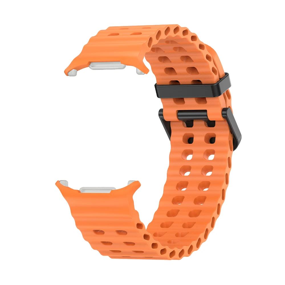 Atmungsaktives Armband für Samsung Galaxy Watch Ultra 47 mm Silikon-Smart-Armband Armband Armband Watch7 Zubehör Hülle Galaxy Watch Ultra orange