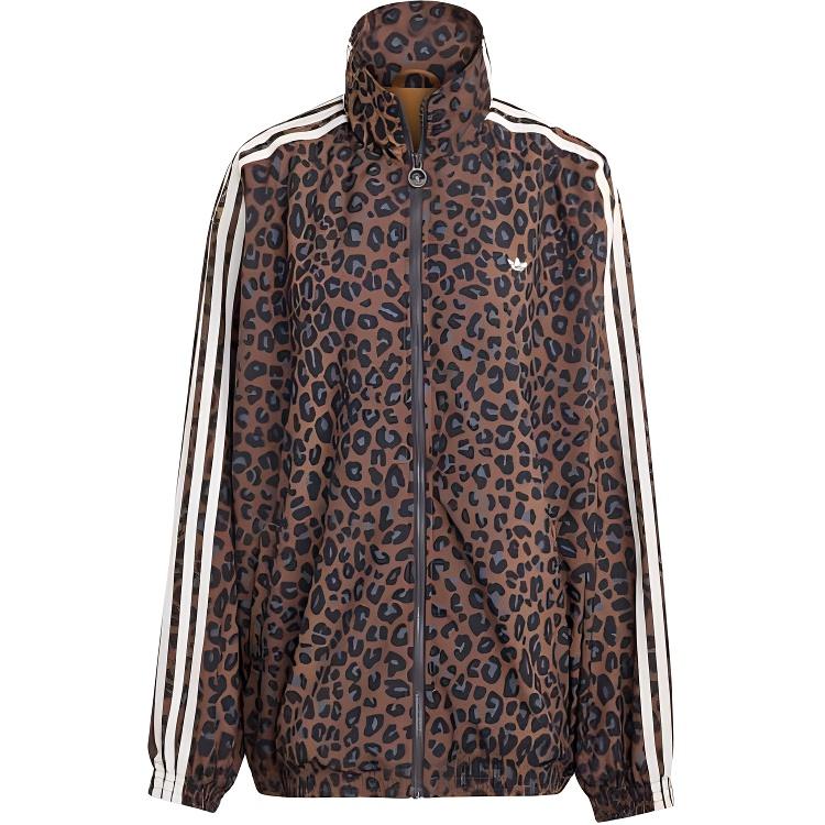 Adidas Originals Animal Print Stehkragen Locker Langarm Jacke Damen Jacke Karamell JW7301 2XS