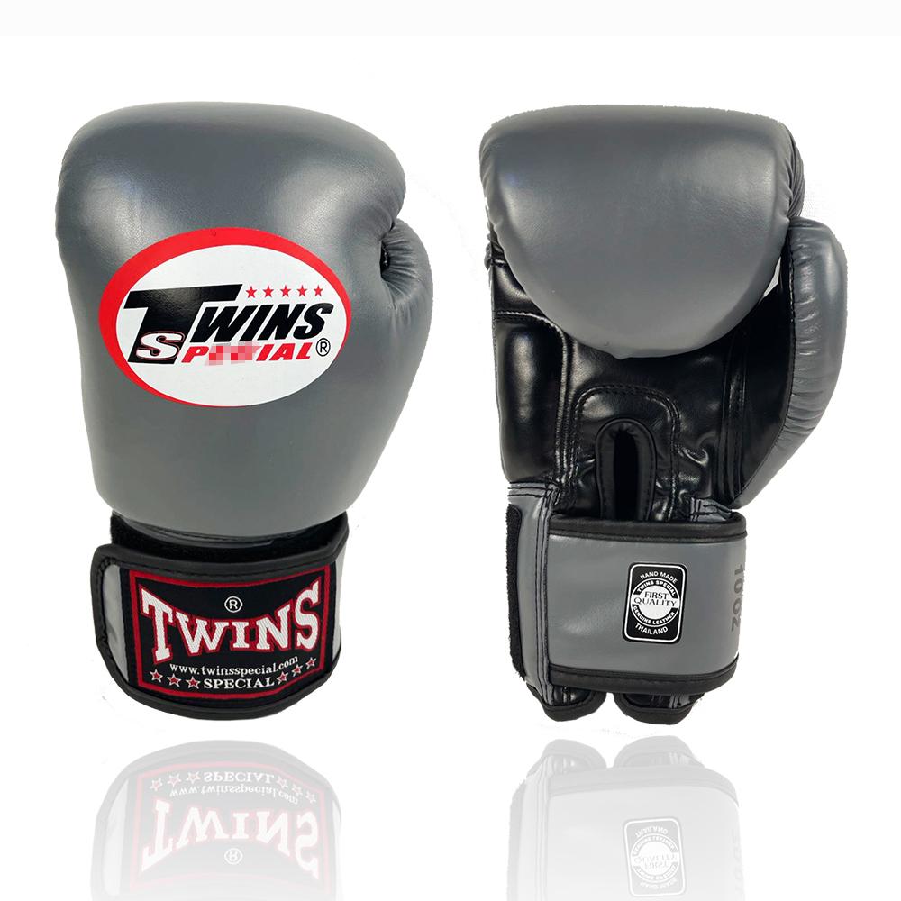 6 Farben Zwillinge 8OZ 10OZ 12OZ 14OZ 16OZ Erwachsene Kinder PU-Leder Kickkampf Kick Schlag Handschuhe Karate Muay Thai MMA Boxhandschuhe 10oz graue