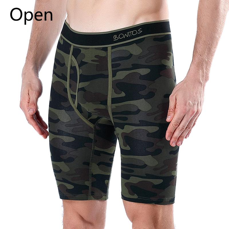BONITOS 1Pcs Lange männer Unterhosen Baumwolle Männer Boxer Bequeme Unterwäsche Für Mann Einfarbig M