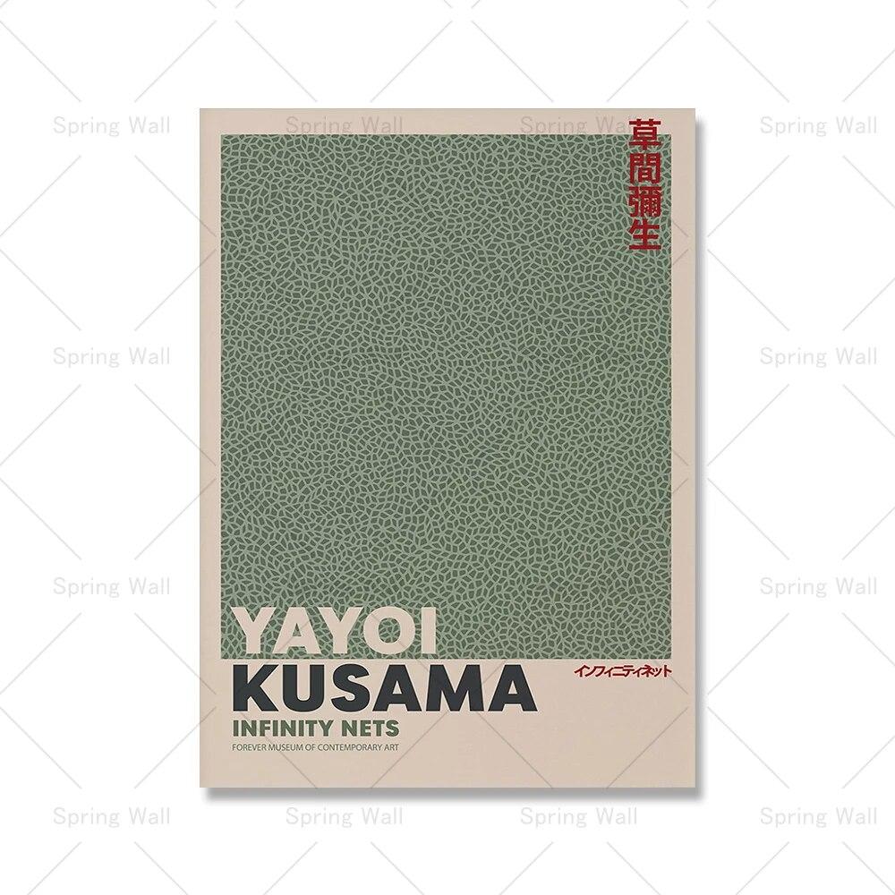 Salbeigrünes Matisse Yayoi Kusama Ausstellungsplakat Bauhaus Kunst Leinwandmalerei Nordisches Poster Druck Wandbild Wohnzimmer Dekor Kein Rahmen 50*80cm