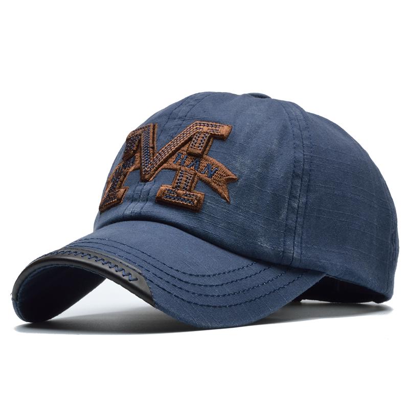 [NORTHWOOD]M Brief Baseball Cap Männer Frauen Snapback Caps Baumwolle Sommer Cap Dad Cap Trucker Hut 55-60cm dunkelblaue