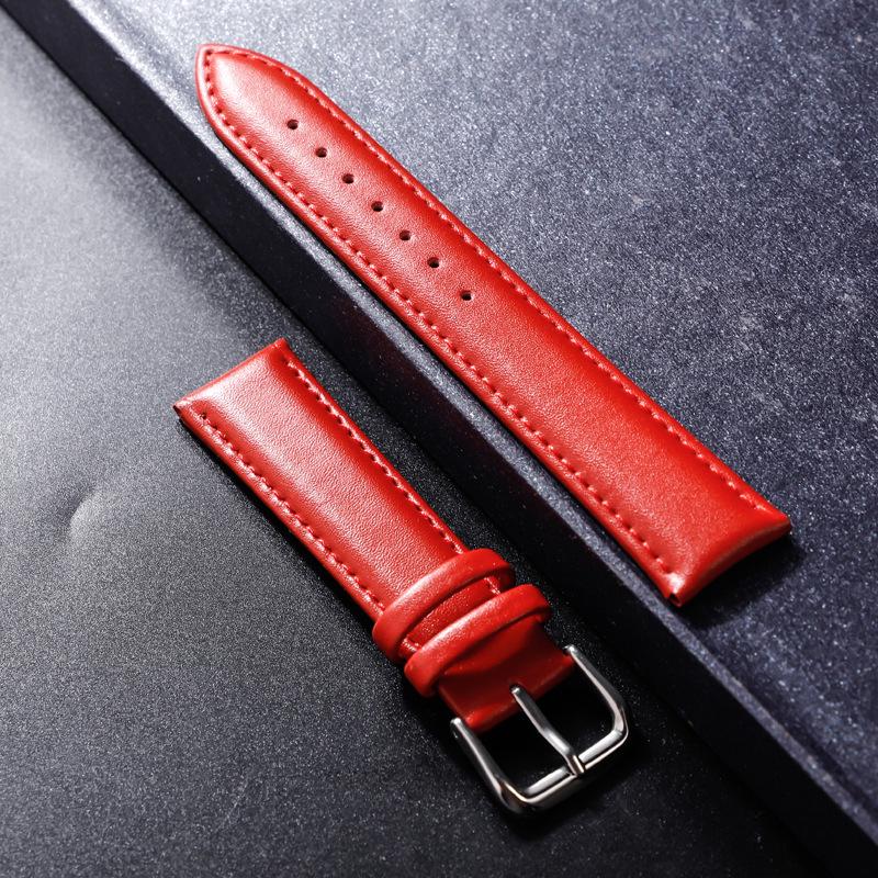 12mm 14mm 16mm 18mm 20mm 22mm Echtes Leder Armband Armband Uhr Band Uhr Zubehör Frauen männer Gürtel Band 20mm rot