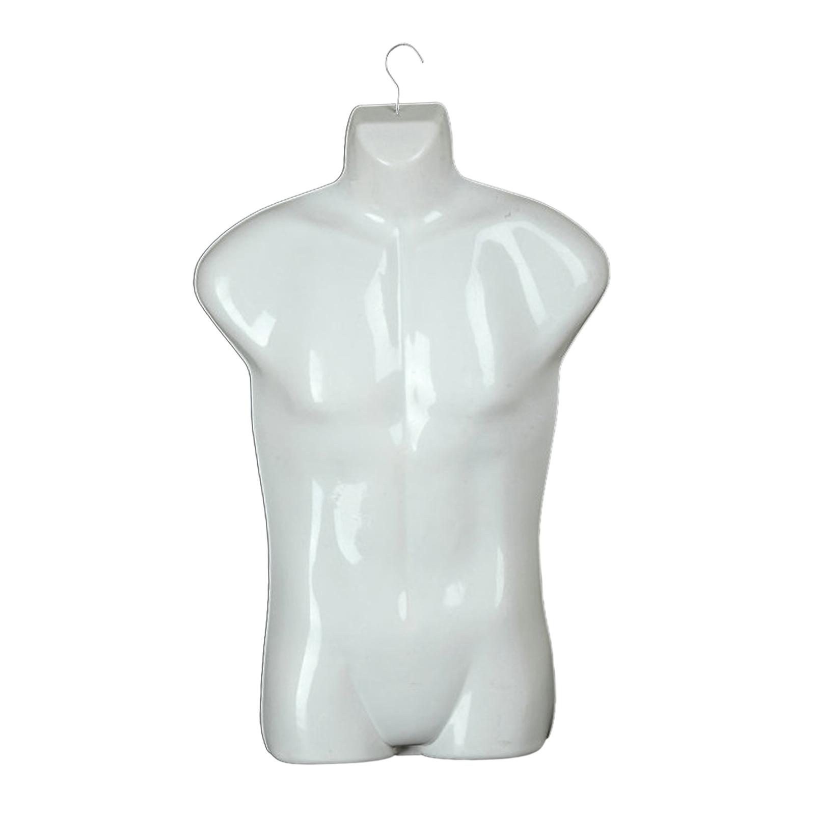 Männliches Schaufensterpuppen-Kleiderbügel-Torso-Kleiderform für Einzelhandelsgeschäft, Bekleidungsverkäufer, Shop weiß