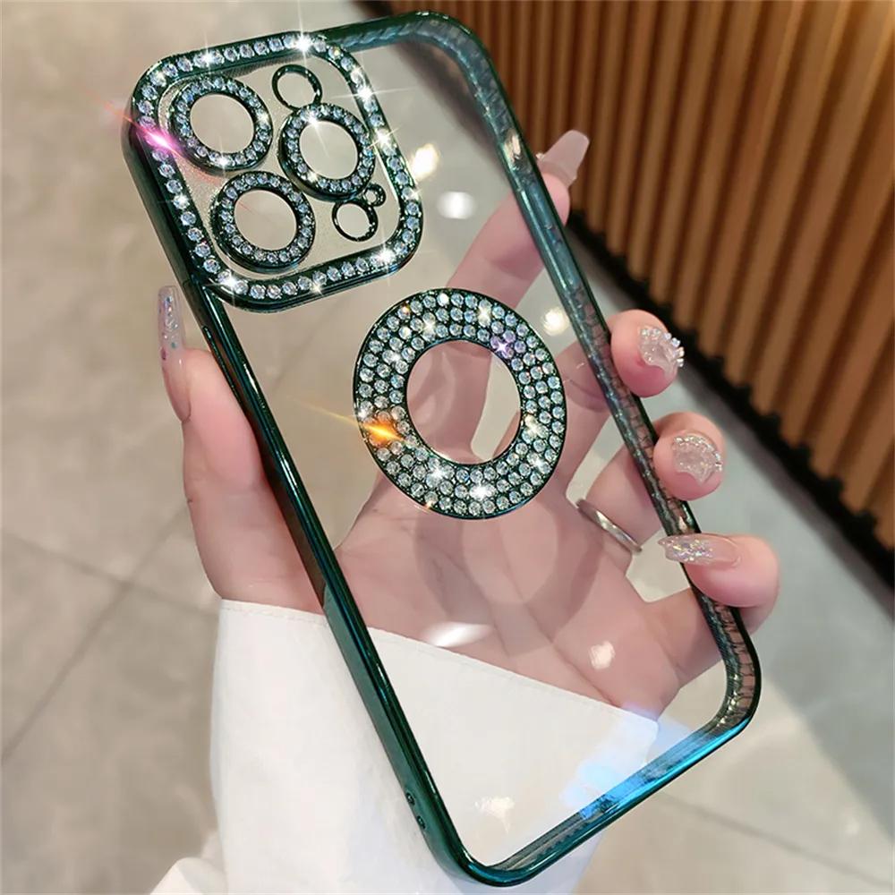 Luxus Diamant Glitzer Damen Hülle Für iPhone 15 14 12 11 13 Pro Max Plus Klar Niedlich Rückseite Für 14 15 Plus Handyzubehör For iPhone 15 Pro