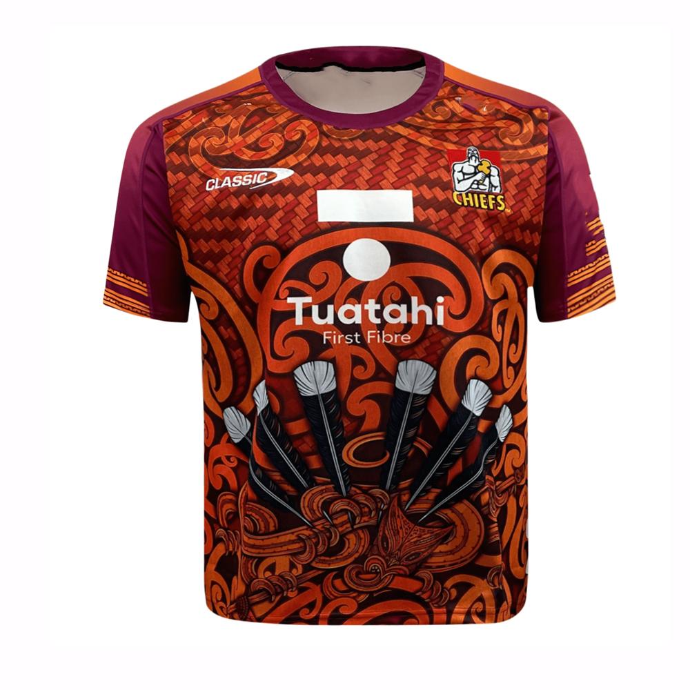 2025 Neuseeland Rugby Gallagher Chiefs Rugby Trikot Sommer Herren_Junge Rugby Trainings-T-Shirt Fan Sonder-Trikot XXXL rot