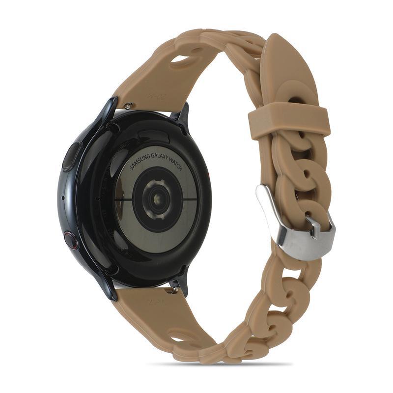 YurKem 20mm 22mm Damen Silikonarmband für Samsung Galaxy Watch 4 3 41mm 45mm Armband Armband S3 42mm 46mm Active 2 Gear Armband Active 2 40 44mm