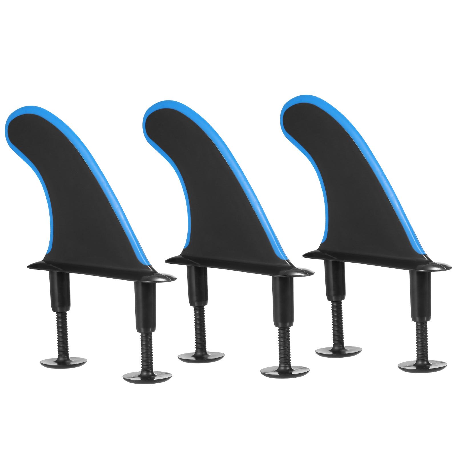 3 Stück weiche Surfbrettflossen mit Schrauben, 4,5 Zoll Surfflossen für weiches Surfbrett, Longboard-Surfen Type 2 blau