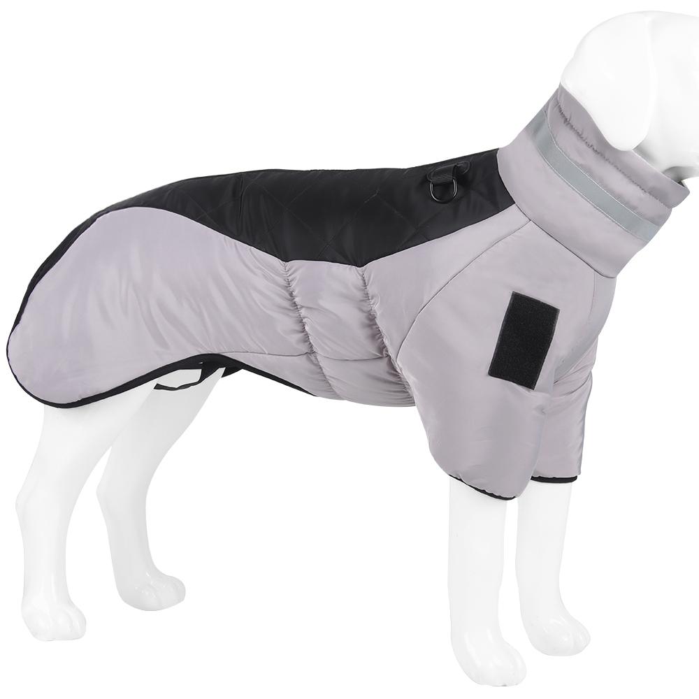 Winterjacke für Hunde, reflektierende Weste mit hohem Kragen, warme Kleidung für große Hunde, wasserdichte, winddichte Hundejacke für kaltes Wetter für mittelgroße und große Hunde XXL schwarz