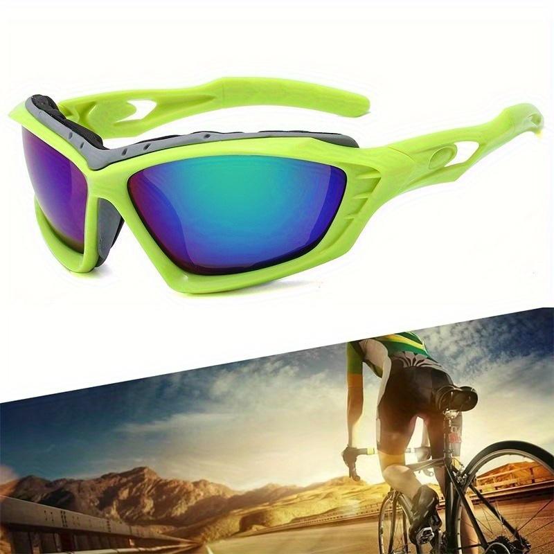 Unpolarisierte Sportsonnenbrille Outdoor Laufen Fahren Angeln Brille MTB Brille Rennrad Etui Damen Herren Fahrradbrille grün