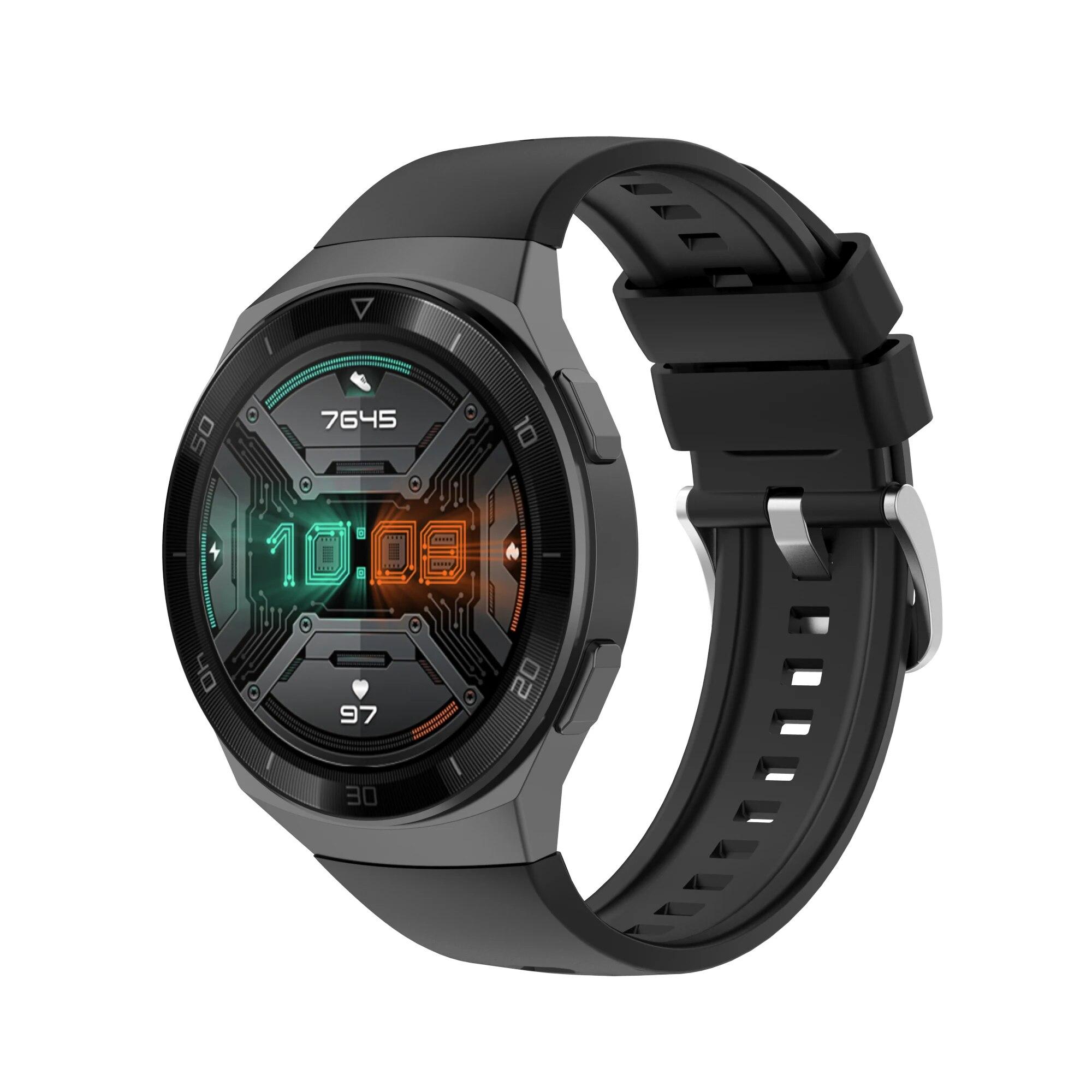 Für HUAWEI Uhr GT 2E original Strap 22MM Silikon Uhr Band Smartband für huawei gt 2e gt2e GT2e Armband ersatz correa For HUAWEI GT 2E schwarz
