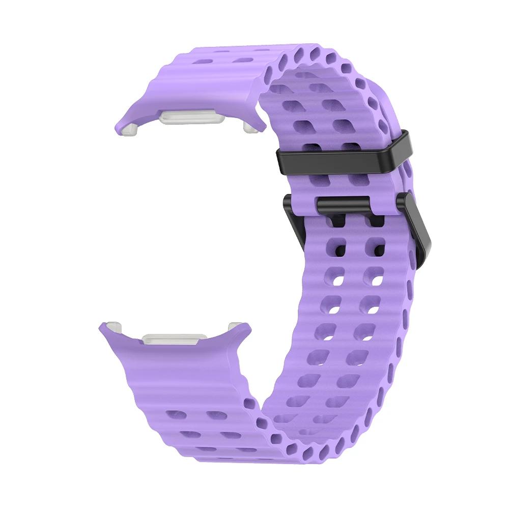 Atmungsaktives Armband für Samsung Galaxy Watch Ultra 47 mm Silikon-Smart-Armband Armband Armband Watch7 Zubehör Hülle Galaxy Watch Ultra violett