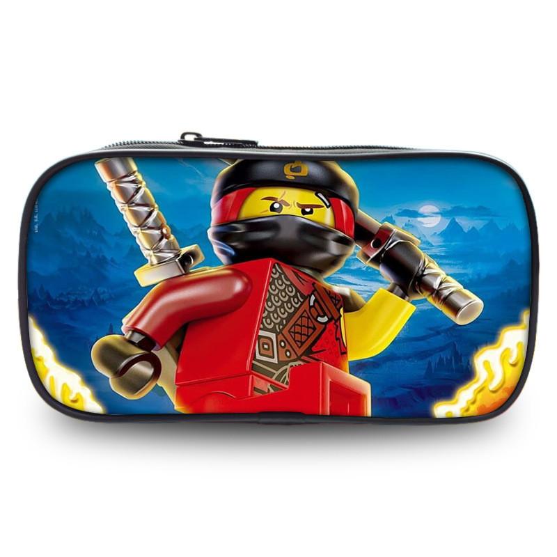 Cartoon Kinder Ninjago Federmäppchen mit leichtem Nylonmaterial für den täglichen Gebrauch olivgrün