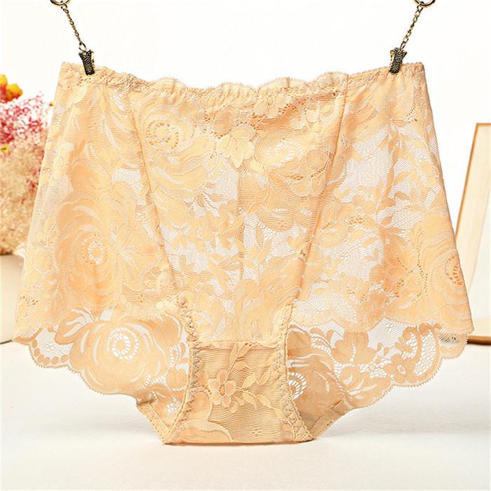 Damenunterwäsche, sexy Spitze, keine Spuren, Hüfte, hohe Taille, weibliche Dreiecksunterwäsche, Baumwolle, Knöchel, bequemes Höschen, Übergröße L khaki