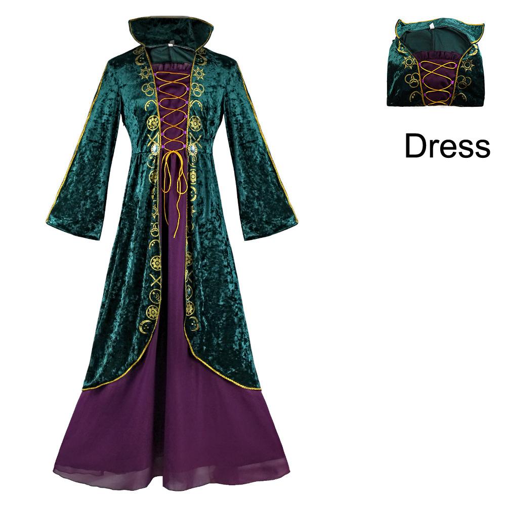 Halloween Sanderson Cosplay Anime Spiele Neuartige Kostüme Mittelalterliche Gothic Lange Kleider Hexenrobe Kabarett-Outfit S