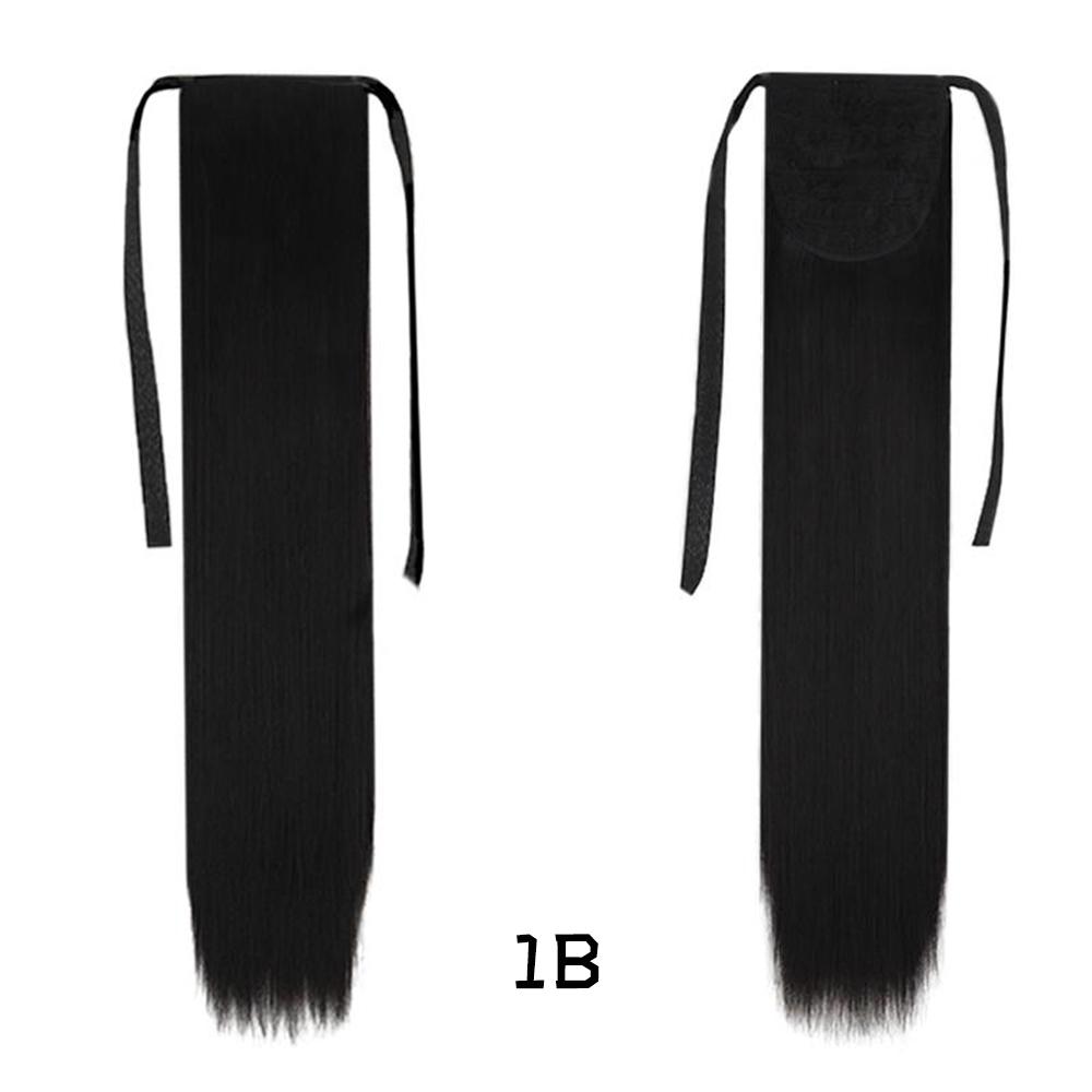Gerader, synthetischer, langer, seidiger Pferdeschwanz aus Hochtemperaturfaser zur Haarverlängerung