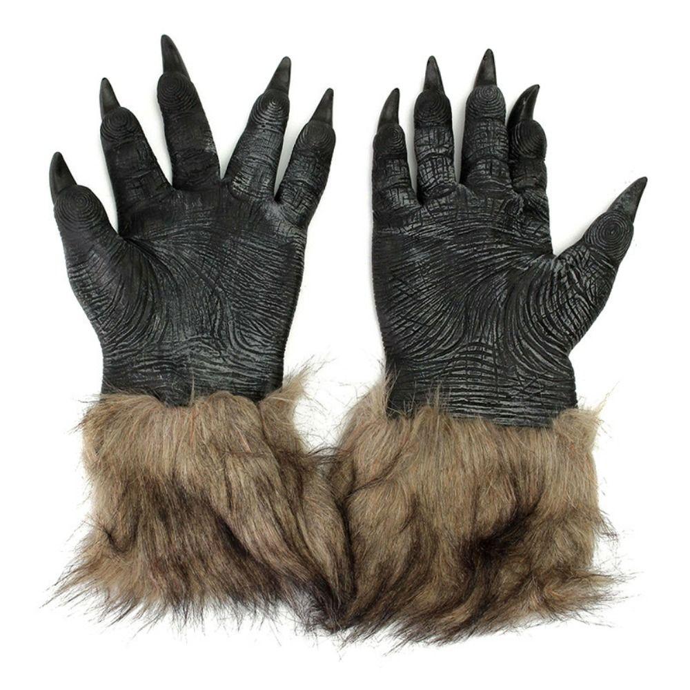 Horror Halloween Wolf Kostüm Latex Latex Wolf Kopf Maske Kinder Geschenk Zuhause Gloves