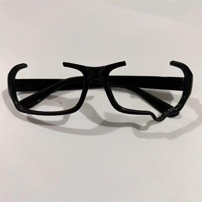 Neue weinende tropfende Tränen Brille für Männer und Frauen Schwarzer Rahmen mit Tränenförmiger Brille Vintage Trendige Dekorative Brille Einfache Gläser gray