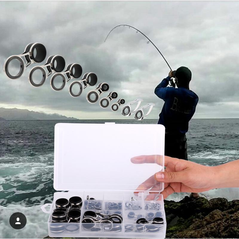 55 Teile/los Angelrute Führungsringe Polspitze Reparatursatz Augenringe Peche Zubehör Angelgerät 55 PCS