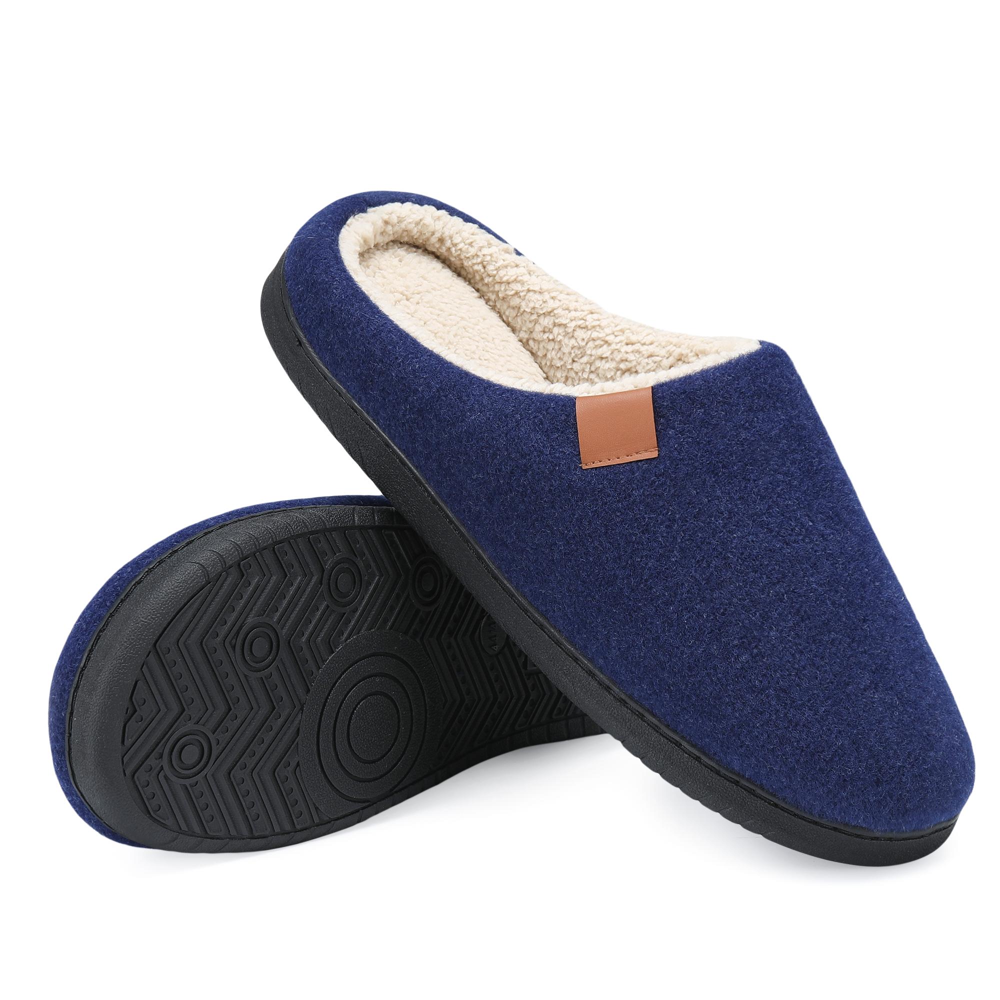 Herren Hausschuhe Winter Warm Home Hausschuhe Indoor Baumwolle Hausschuhe Paar Schlafzimmer Bodenschuhe Plus Size 46-47 navy blau