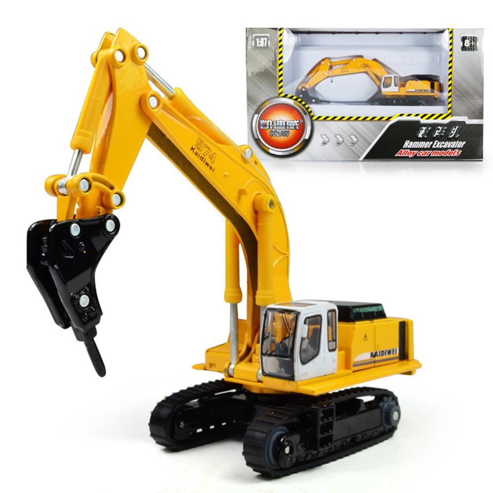 1/87 Maßstab Engineering Bagger Spielzeug Druckguss Legierung Fahrzeug Modell Bau Spielzeug 1/87-Size:19*5.5*4.5cm gelb