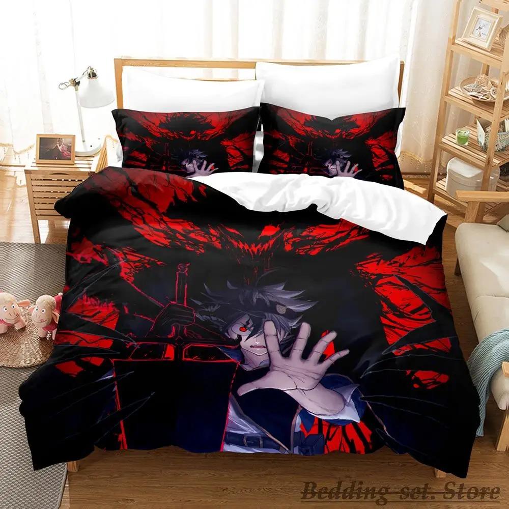 Black Clover Bettwäsche-Set, Einzelbett, Doppelbett, Queen-Size-Bett, King-Size-Bett, Erwachsenen- und Kinderschlafzimmer, Bettbezug-Sets, Anime-Parure de Lit-Bett 70x133cm 2pcs