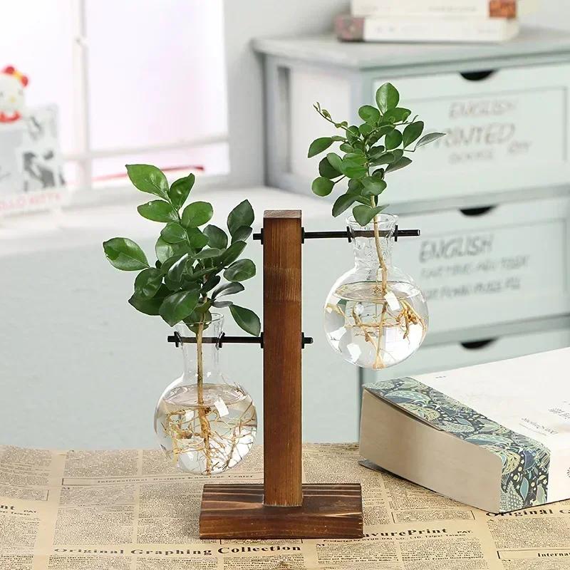 Hydrokultur Pflanze Terrarium Vasevase Dekoration Hause Glasflasche Hydrokultur Desktop Dekoration Büro Grüne Pflanze Kleine Topf gray