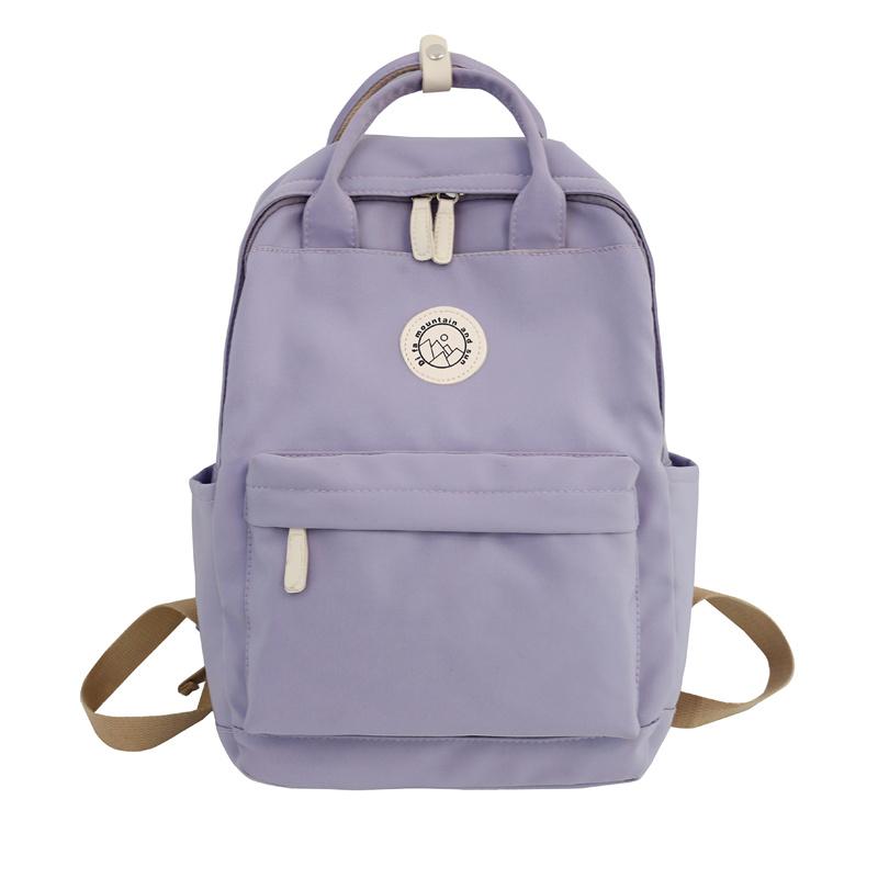 Wasserdichter Nylon-Frauen-Rucksack, weibliche Reisetasche, Teenager-Mädchen-Schultasche, Studenten-Buchtasche 28x13x39CM violett