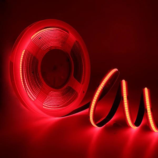 COB LED Streifen Licht 12V 24V Hohe Dichte Linear Beleuchtung 320/480LEDs/m Flexible FOB COB led Licht Band RA90 Warm Natur Kalt Weiß DC12V 320Leds 1M rot