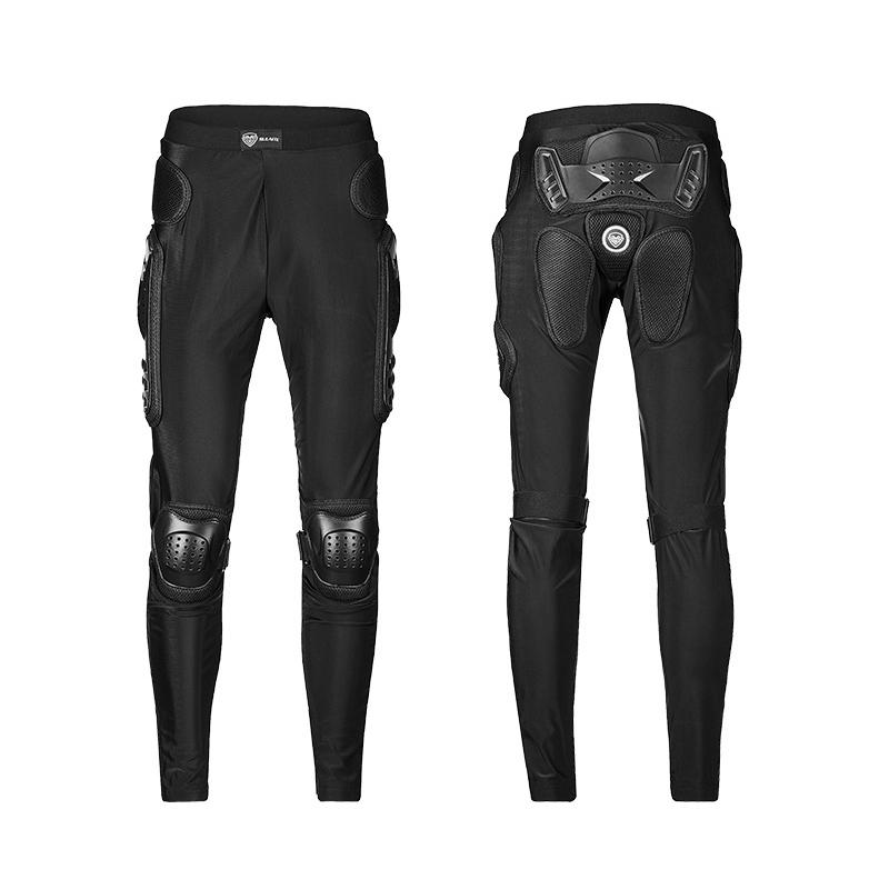 Vollkörperschutz Motorrad-Fahr-Rüsthose, Atmungsaktive Gepolsterte Anti-Sturz-Schutzhose für Dirtbike Offroad Radsport 3XL schwarz